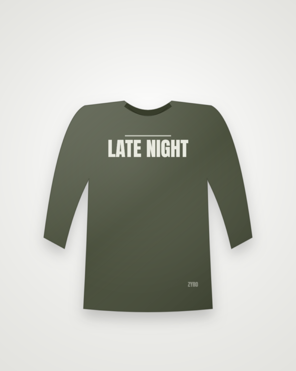 Late Night Full Sleeve — olive longsleeve by Zyro Wear