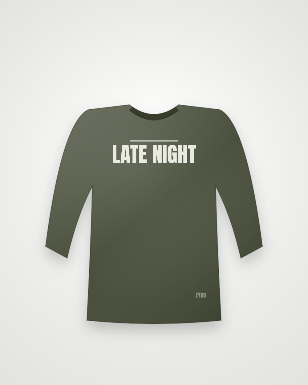 Late Night Full Sleeve — olive longsleeve by Zyro Wear