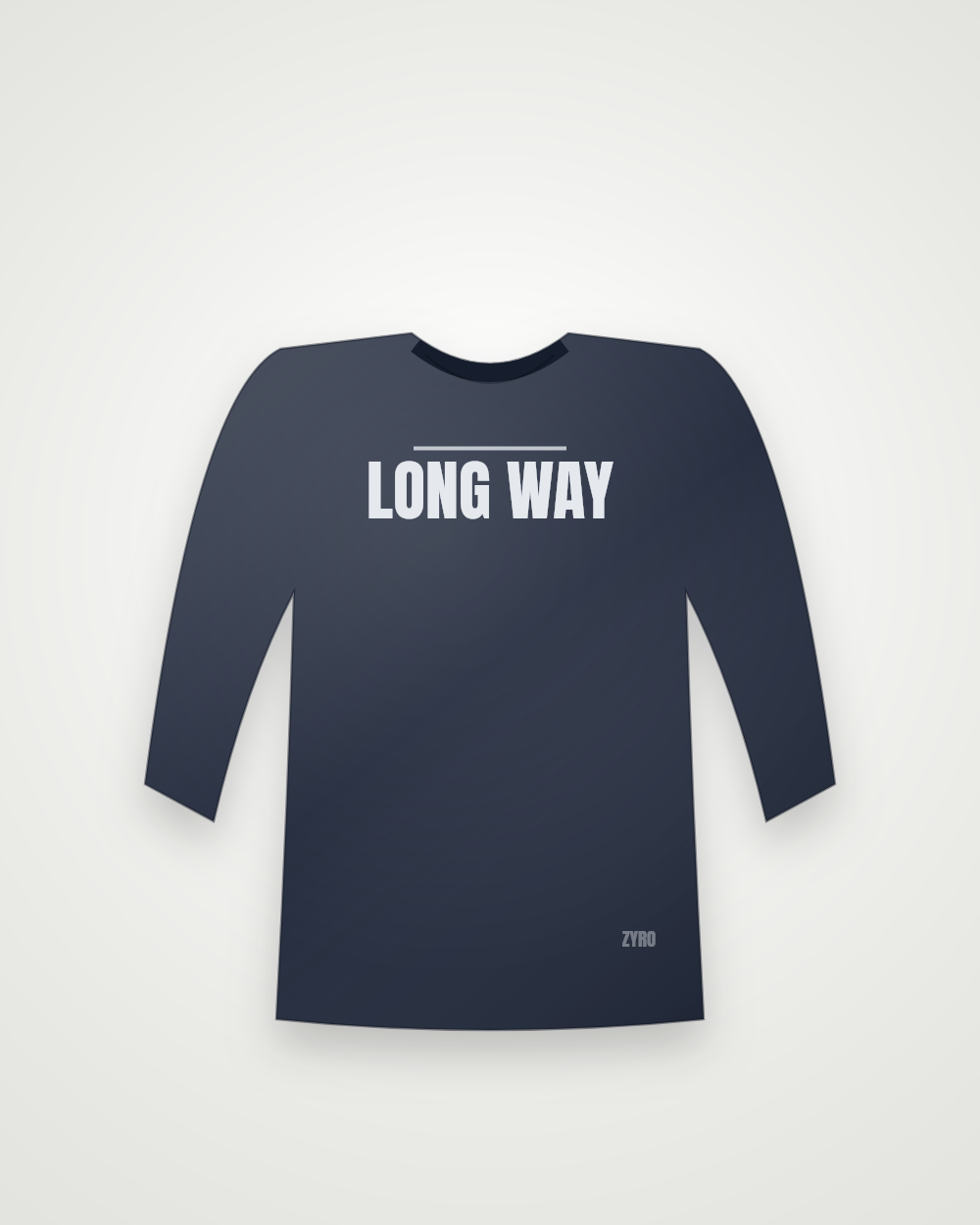 Long Way Full Sleeve — navy longsleeve by Zyro Wear