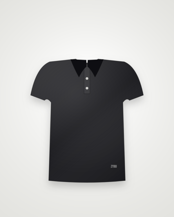 Monochrome Polo — black polo by Zyro Wear