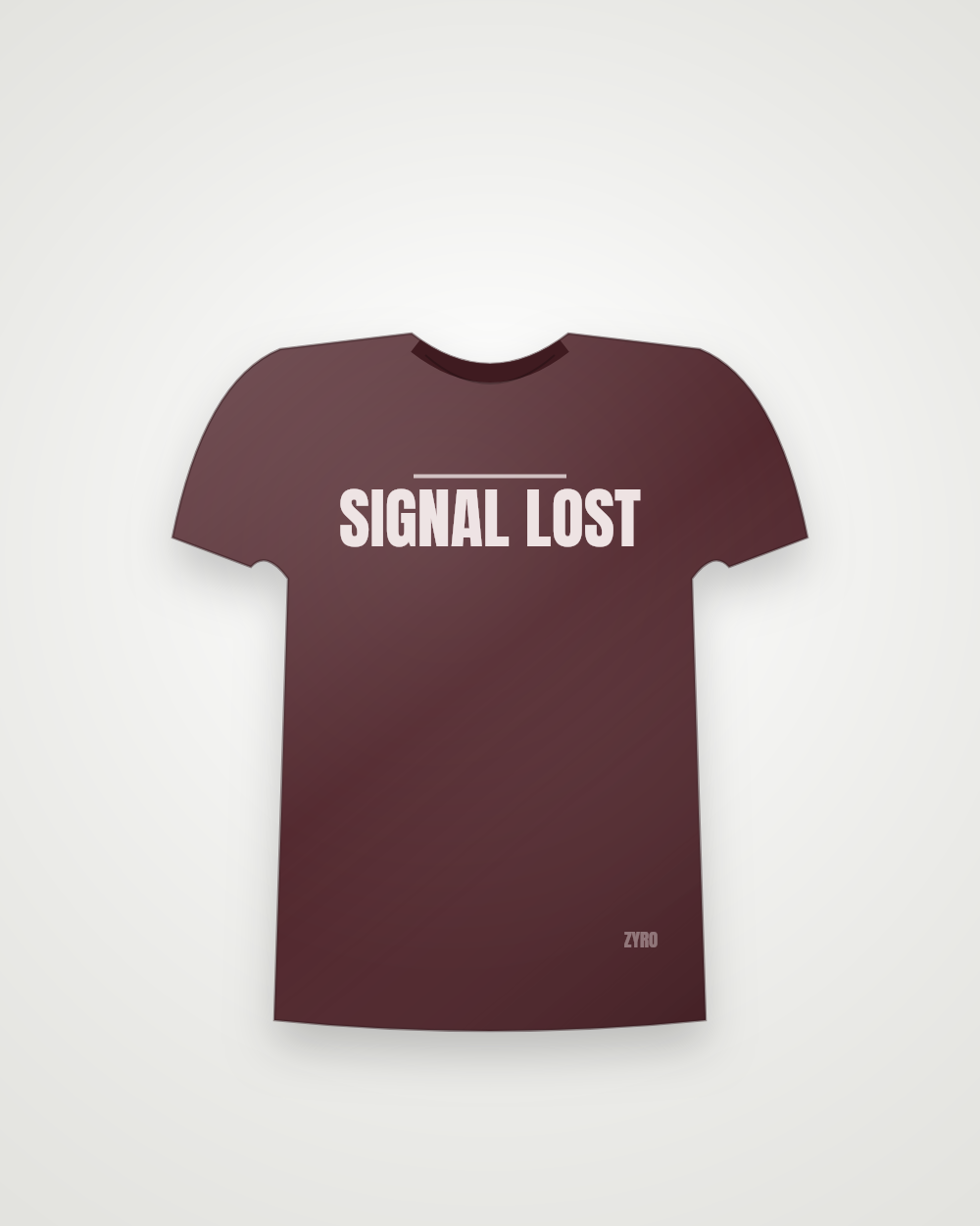 Signal Lost Tee — maroon tee by Zyro Wear